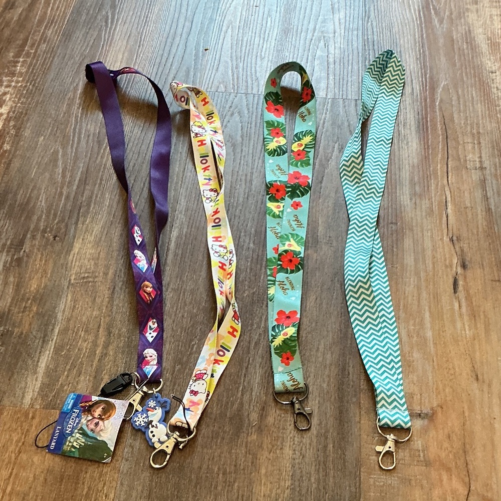 Disney Kids Lanyards - Purple, White, Green, Blue ID holder